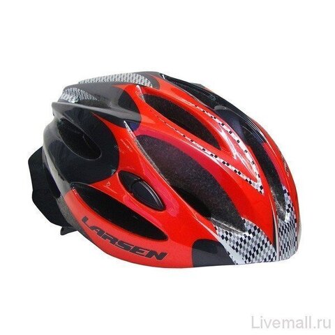 Шлем велосипедный Larsen HB-933-6 черный/красный р. M (55-58см)