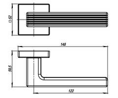 Ручка раздельная K.USQ52.LINE (LINE USQ6) SN-3 матовый никель