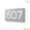 Номер на дверь 607, табличка на дверь для офиса, квартиры, кабинета, аудитории, склада, серая 120х70 мм, Айдентика Технолоджи