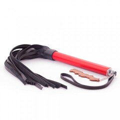 Плеть из натуральной кожи с красной ручкой