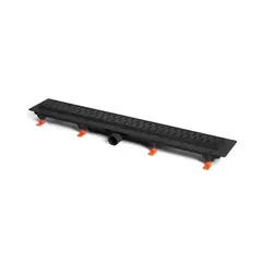 Трап линейный для пола, боковой слив, черный MCH CH750/50HC