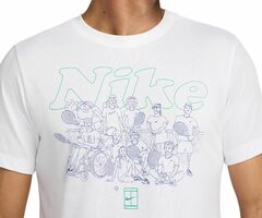 Футболка теннисная Nike Court Dri-Fit Printed T-Shirt - white