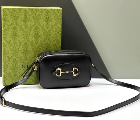 Маленькая сумка на плечо Gucci Horsebit 1955 черный