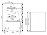 фото 5 Витрина кондитерская POLUS K70 VM 0,9-2 STANDARD 0102-0109 (открытая) на profcook.ru