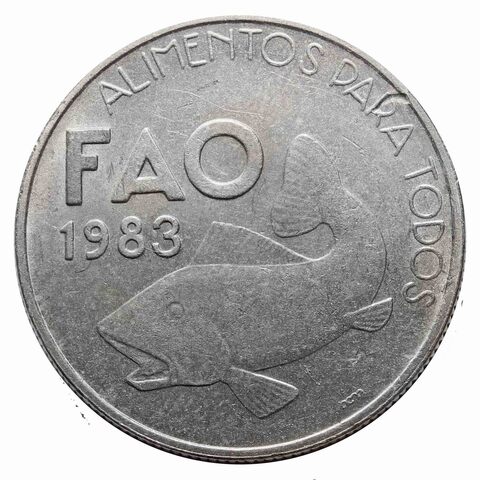 25 эскудо. F.A.O. Рыба 1983 год