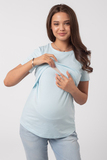 Футболка для беременных и кормящих 10590 светло-голубой