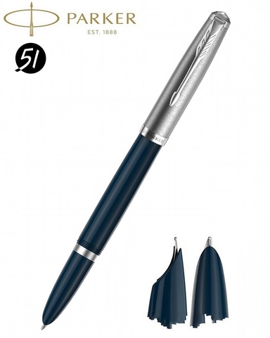 Ручка перьевая Parker 51 Core, Midnight Blue CT, F (2123501)