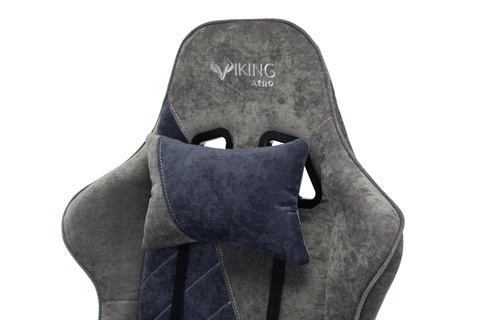 Кресло игровое Zombie VIKING X Fabric серый/темно-синий с подголов. крестовина пластик Бюрократ