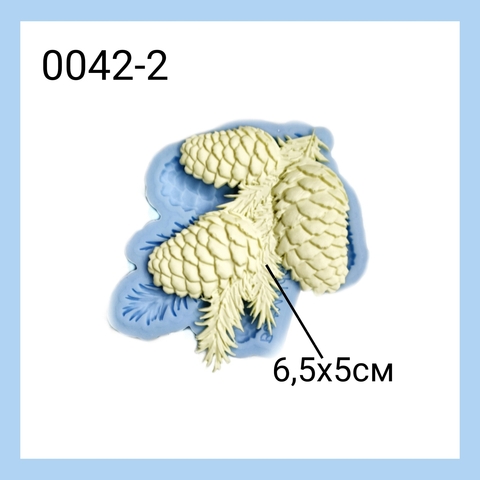 0042-2 Молд силиконовый. Ветка с шишками (маленькая левая)