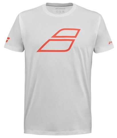 Детская теннисная футболка Babolat Strike Cotton T-Shirt Jr - white/strike red