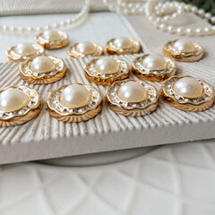 Кабошон с жемчугом, 18 мм, пластиковый, набор 12 шт.