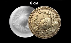 Силиконовый молд № 392 медальон Рак 6 см
