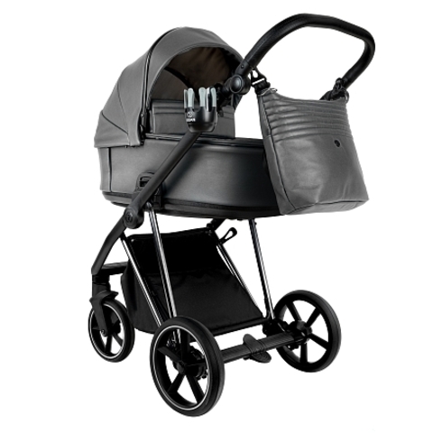 ROAN Коляска 2 в1 Sol Luxury короб + прогулка leather/Glacier Gray/Nickel