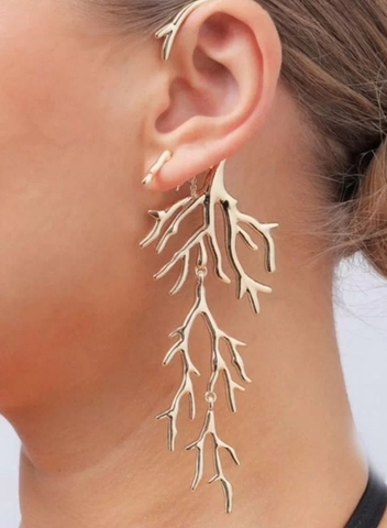 Серьга Каффа ВЕТОЧКА в стилистике Schiaparelli