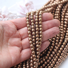 Гематин гематит, шарик 6 мм, шоколад, 1 нить, ГМ037