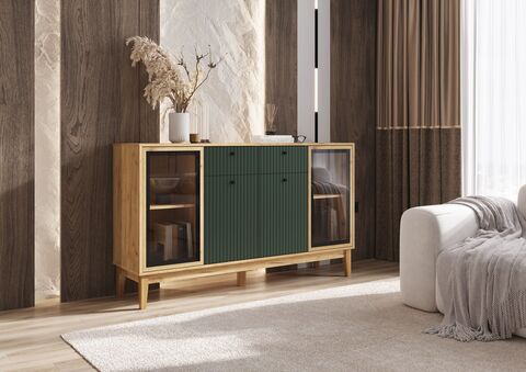 Оливия Комод (рамка AGT) (Браш Мени Грин, Дуб Крафт)