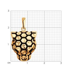 036576 - Подвеска-кулон ГОЛОВА ПАНТЕРЫ из золота 585 пробы с черной эмалью