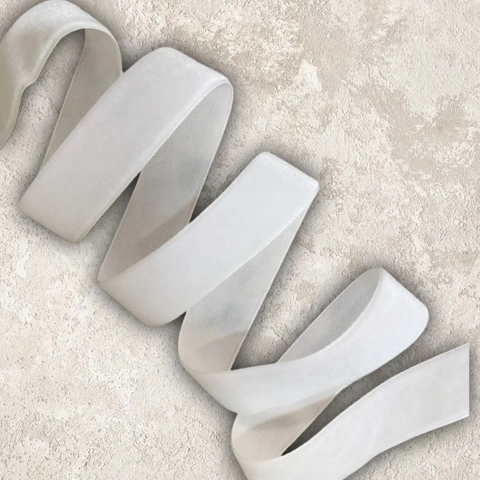 лента бархатная 2см,белый (1метр)