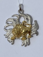 Лев (кулон из серебра)