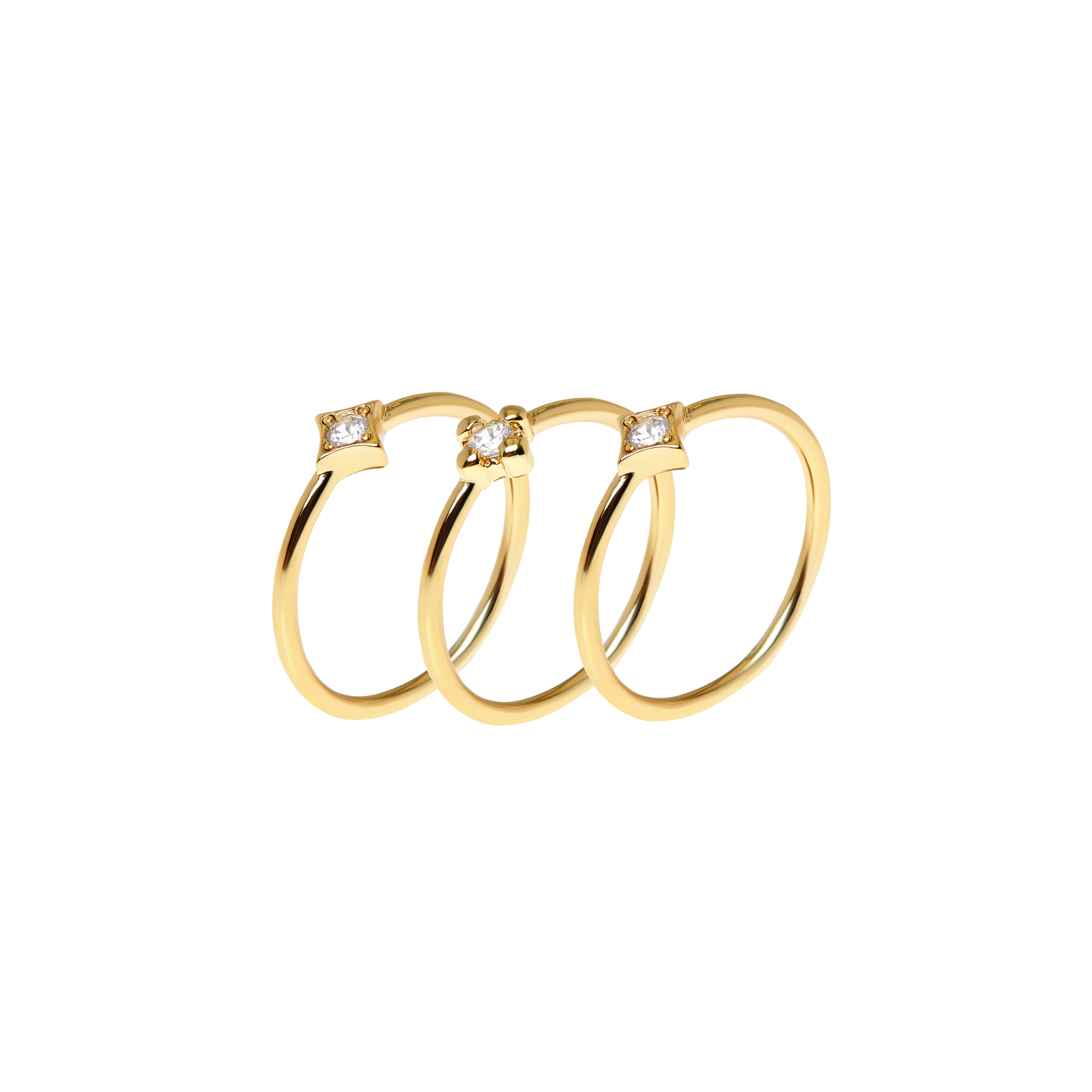 LUV AJ Кольцо Bezel Charm Ring Set – Gold luv aj серьги pyramid bezel huggies – gold