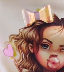 BUBBLE GUM PRINCESS T-shirt with 4 Velcro: Crown, Bow, Lollipop, Heart or Star