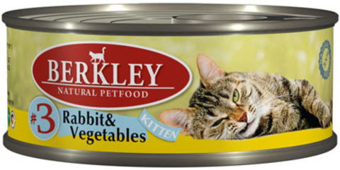 Консервы Berkley №3 Кролик с овощами для котят