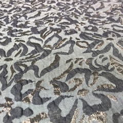 Ткань жаккард серо-голубые цветы 3113