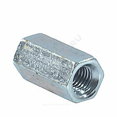 Гайка удлиненная стальная оц М20х60 к.п. 5,0 шестигранная DIN 6334