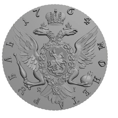 Силиконовый молд  Монета   Рубль 1764  г