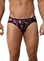 Черные принтованные трусы-джоки Natura Jockstrap - 