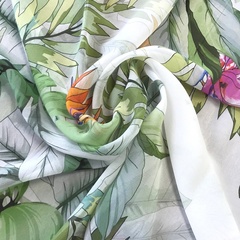 шелковый шифон с листьями фото