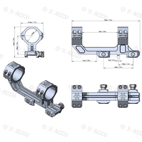 Кронштейн Vector Optics AR 30 мм, с выносом, без наклона, на Picatinny (XASR-3031)