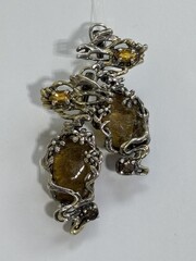 Цитрин (серьги из серебра)