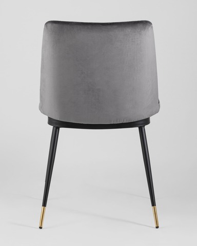 Стул Мелисса велюр темно-серый, для кухни столовой гостиной дома без подлокотников со спинкой 80см. 50см. 60см. металл