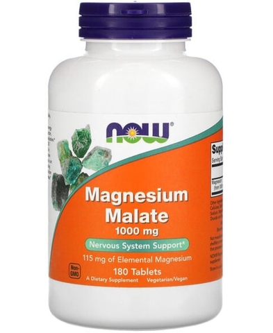 Now foods, малат магния 1000 мг, 180 таблеток