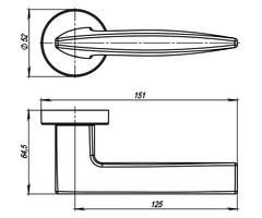 Ручка раздельная R.URB52.SQUID (SQUID URB9) BL-26 черный