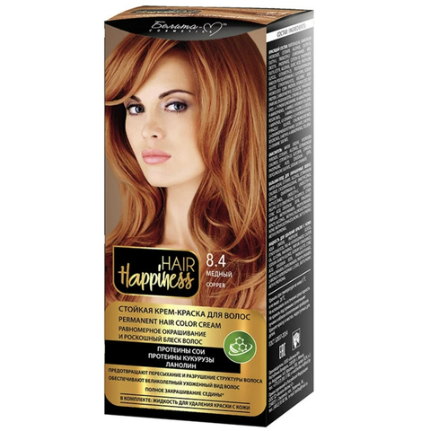 Hair Happiness Крем-краска для волос аммиачная №8.4 медный Белита-М