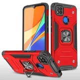 Противоударный чехол Strong Armour Case с кольцом для Xiaomi Redmi 9C (Красный)