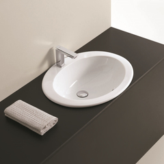 ArtCeram WASHBASINS EOLO  Раковина встраиваемая 59х48 см, С 1 отв под смеситель, цвет белый. ELL001 01 00 bi*1 фото