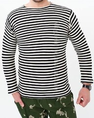 Купить черную тельняшку двойной вязки - Магазин тельняшек.ру 8-800-700-93-18Тельняшка двойной вязки 100% хлопок ВМФ (черная полоса) ГОСТ МИНОБОРОНЫ в Магазине тельняшек