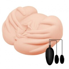 Двойной мастурбатор в виде половых губ с вибрацией Crazy bull