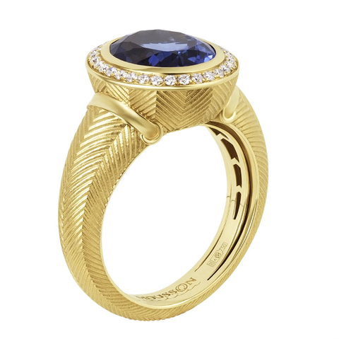 Кольцо с Танзанитом и Бриллиантами, R0105-0/9