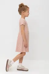 платье  для девочки  КР 5793/дымчатая роза,милые цветочки к545