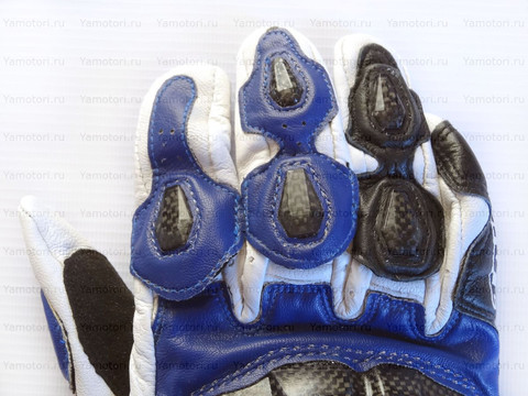 Мотоперчатки кожаные RS Taichi NXT047, бело-синие