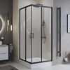 Душевой уголок BelBagno UNO-195-A-2-100-C-NERO 100x100 / прозрачное стекло / без поддона