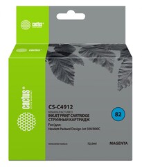 Картридж струйный Cactus CS-C4912 №82 пурпурный (72мл) для HP DJ 500/800C