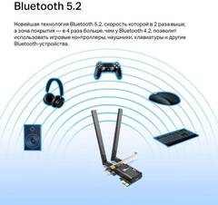 TP-Link Archer TX55e - Сетевой адаптер AX3000 Dual Band Wi-Fi 6 Bluetooth PCI Express Adapter
