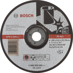 Обдирочный круг выпуклый Expert for Inox 180х6 мм BOSCH 2608600540