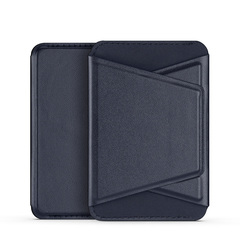 Магнитный держатель картхолдер с MagSafe синего цвета от Dux Ducis, серия Mawa Series Magnetic PU Leather