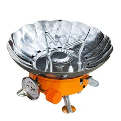 73-0-021 Мини-плита туристическая газовая к цанговому баллону, с пьезоподжигом, с ветрозащитой, круглая., (шт (РемоКолор)